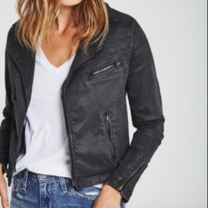 AG Jeans Biker Coated Leatherette Jacket Small